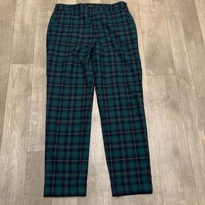 Womens Talbots Heritage Wool Blend‎ High Rise Plaid Ankle Pants